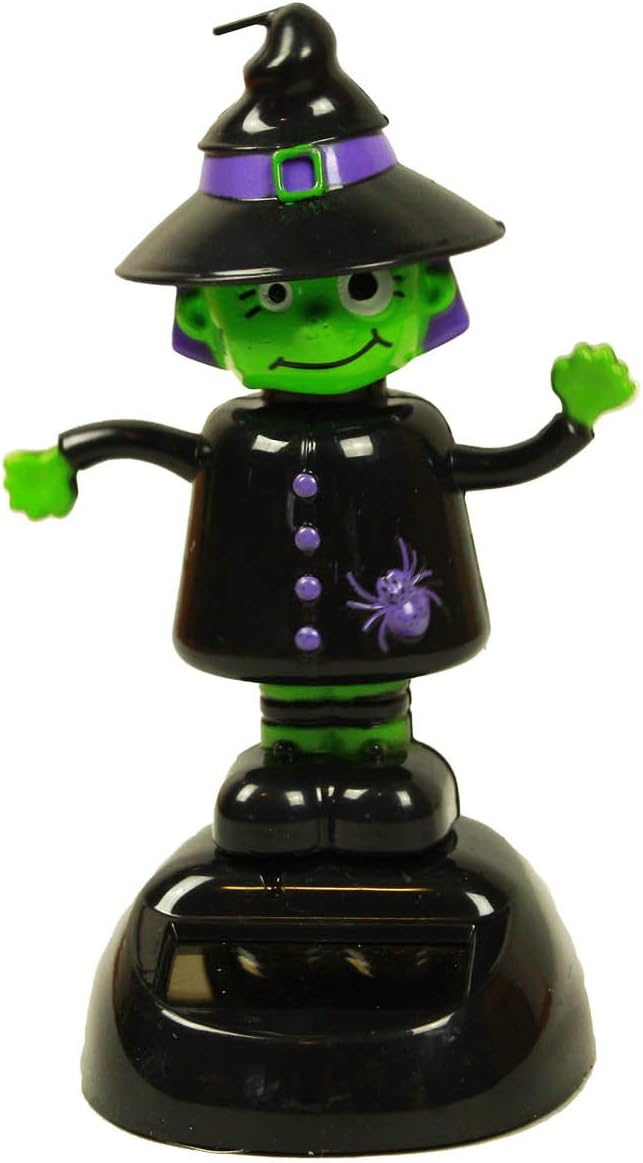 HAAC Solar Wobbly Witch Witch with Spiders Halloween Bobble Head Figure 10 cm