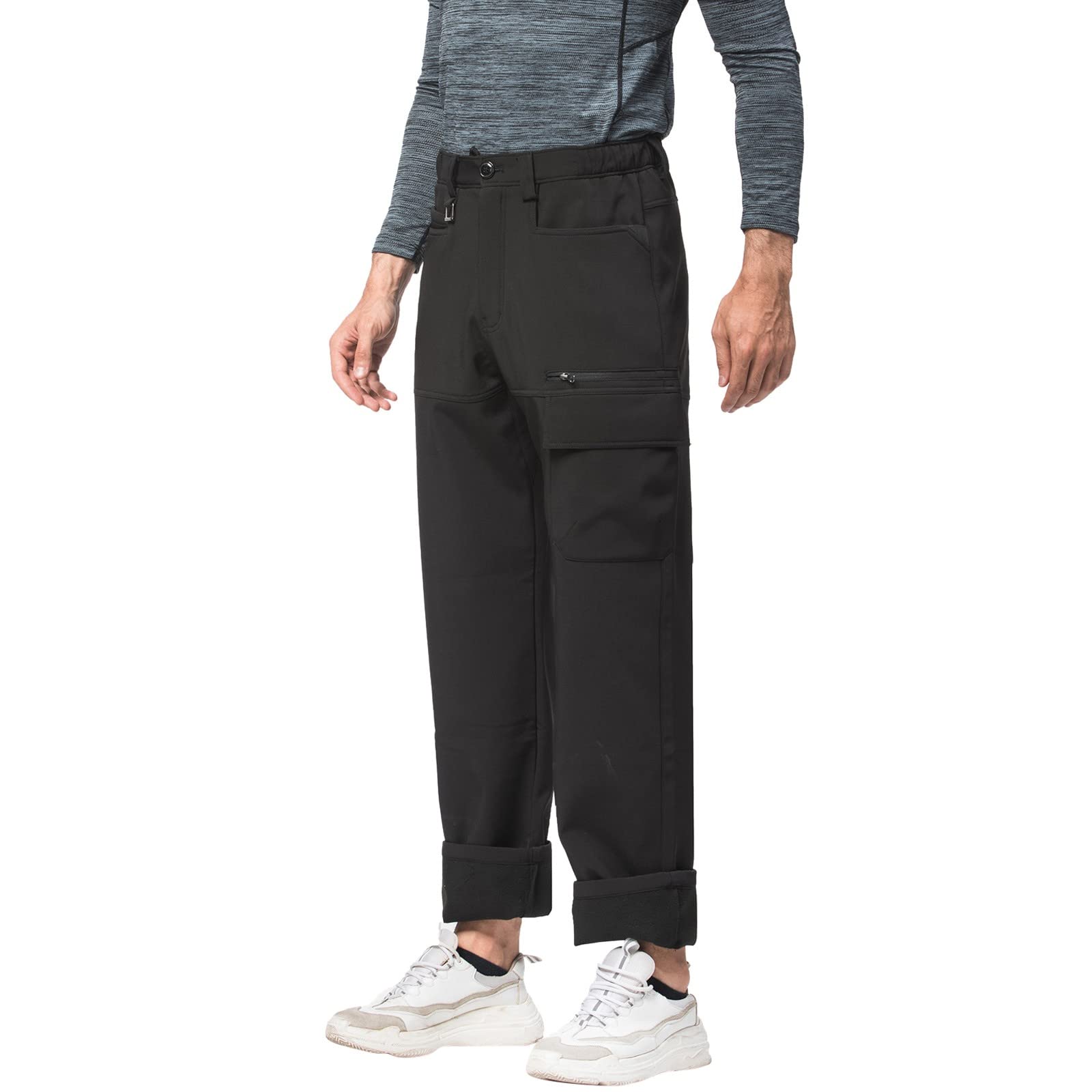 Pantalones De Deporte Hombre Pantalon Chandal Jogger Casual Pantalones Deportivos Pantalones con Bolsillos De Forro Polar Pantalón De Corte Ancho Y Elástico Felpa Pantalones Invierno Algodón