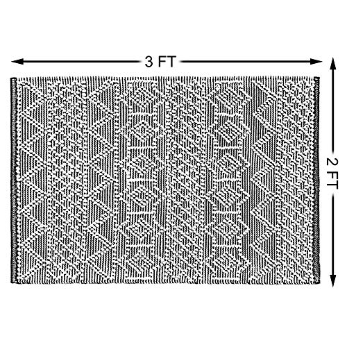 Deerlux Handwoven Black And White Textured Wool Flatweave Kilim Rug, 2' X 3' Black, White #TOP6