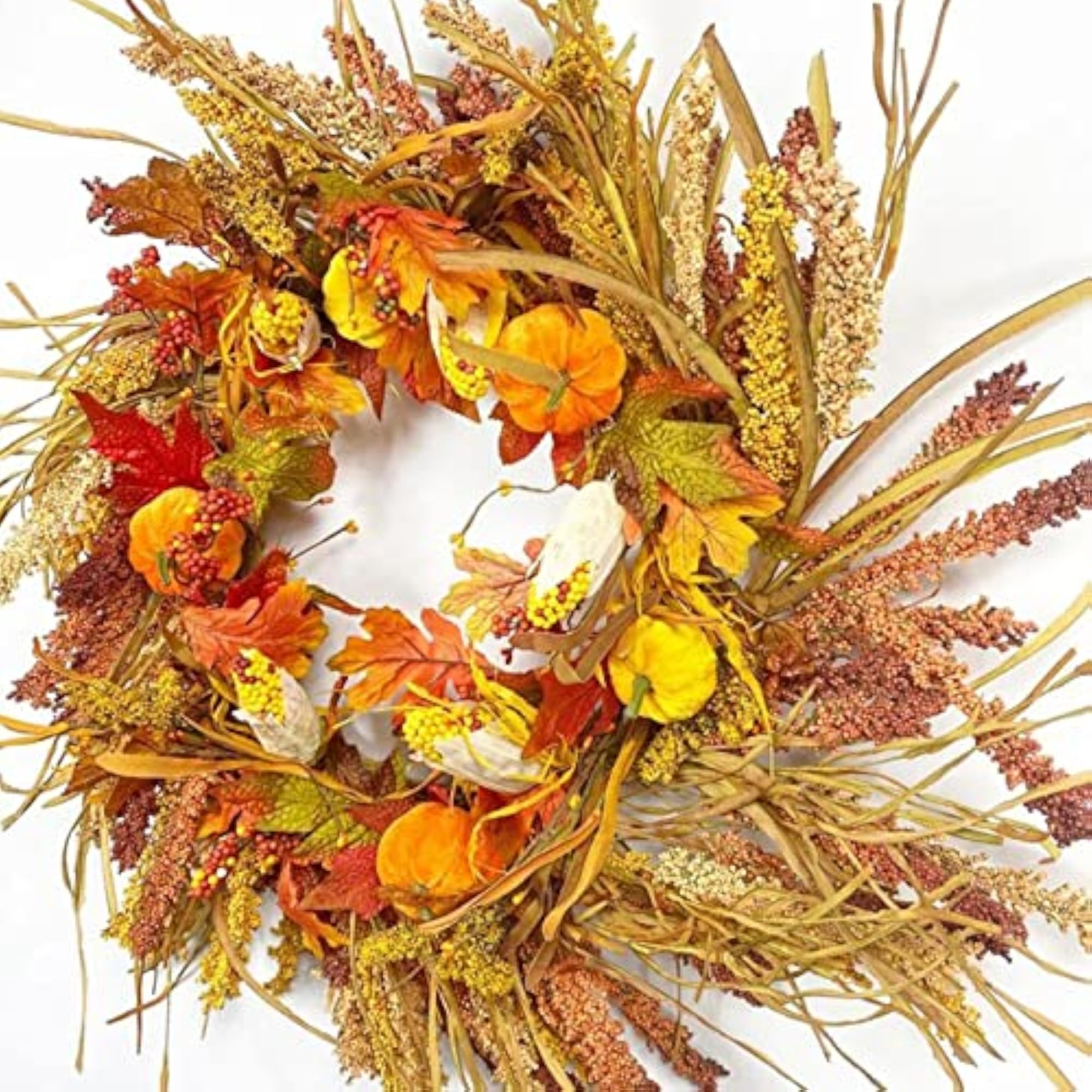 45cm Fall Wreath Harvest Artificial Garland for Front Door