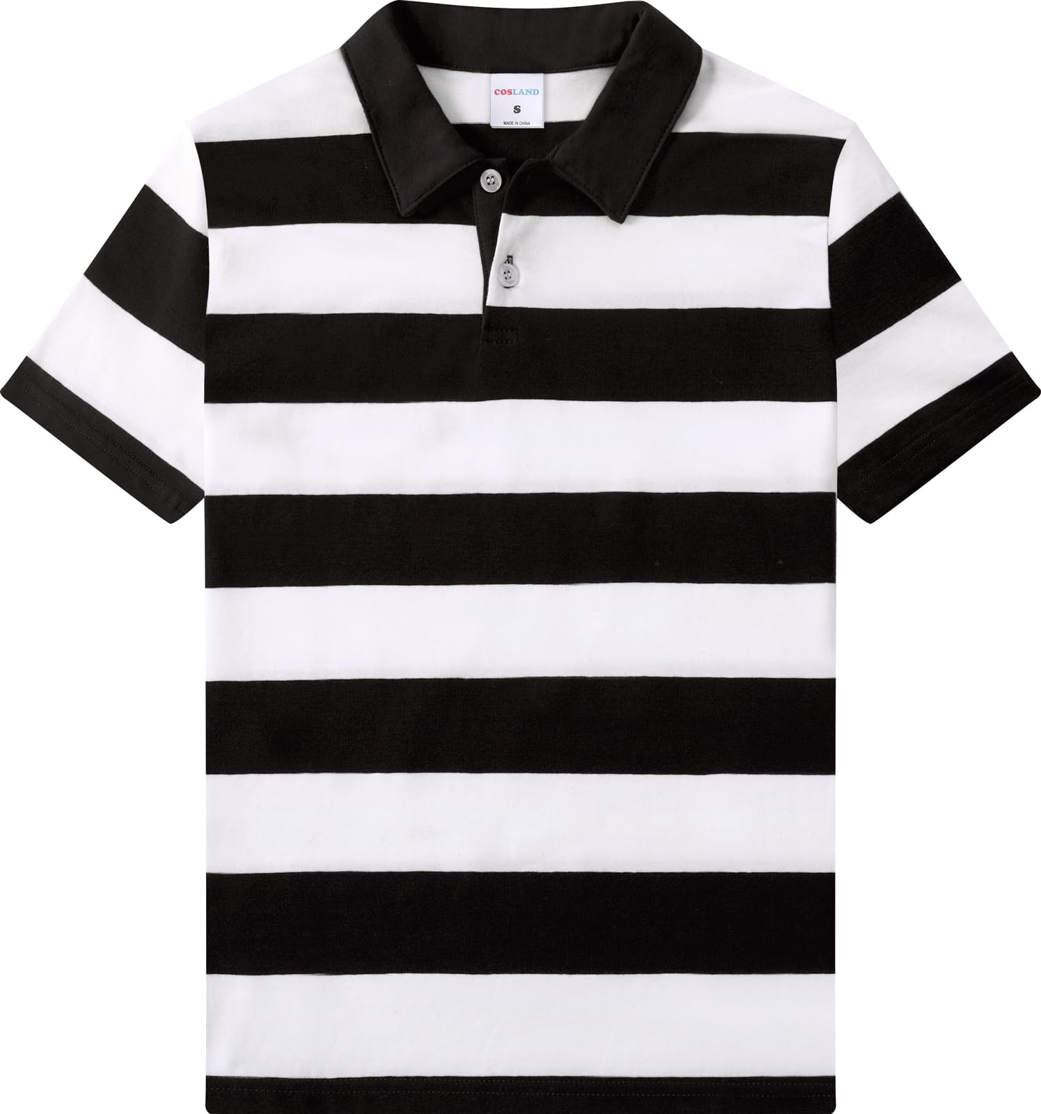 COSLAND Boys' Xs-Large Striped Polo Shirt, Cotton Short Sleeve Shirt