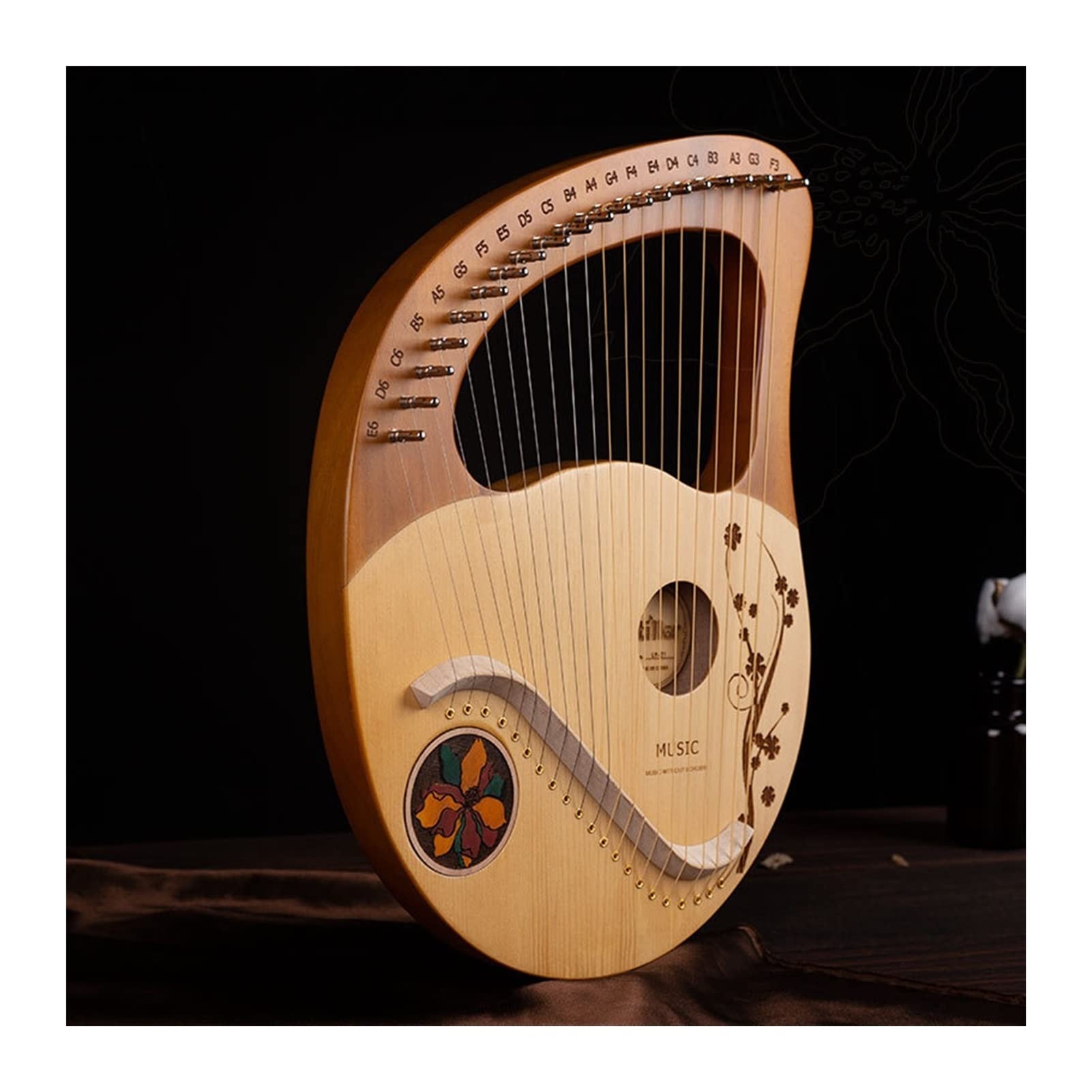 Arpa portatile, arpa lira, mogano, 21 corde in metallo, pianoforte portatile in legno massello, strumento classico per amanti della musica, principianti, bambini, adulti