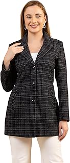 twenty me Winter Wear Casual Wear Outdoor Wear Acrylic Wool Notch Lapel Checked Full Sleeve Women's Coat (4424)-picture-52