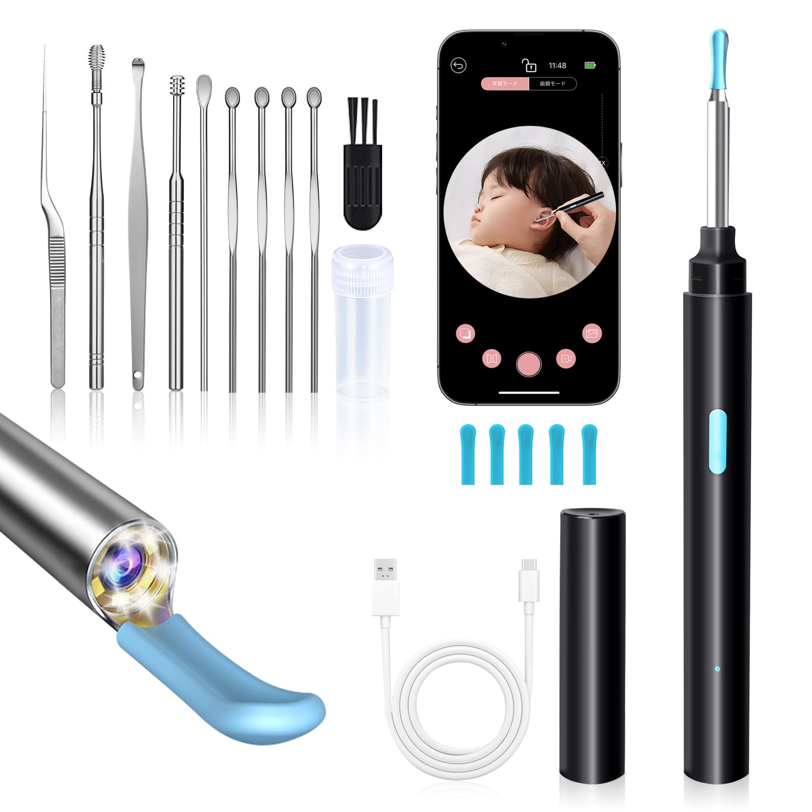 Amazon.co.jp: RUSEPIN 耳かき カメラ付き【2025年革新版＆1000万画質