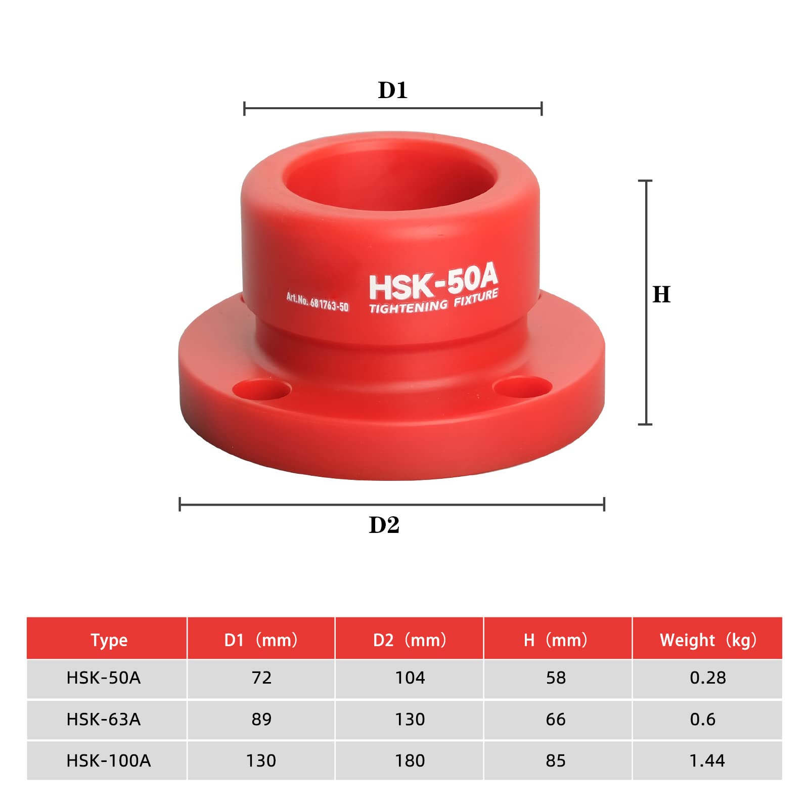 US Stock HSK100A - Accesorio de apriete de herramientas de material de polímero alto HSK aplicable a HSK A/C soporte de herramientas con aspecto de asiento (HSK100A de nailon)