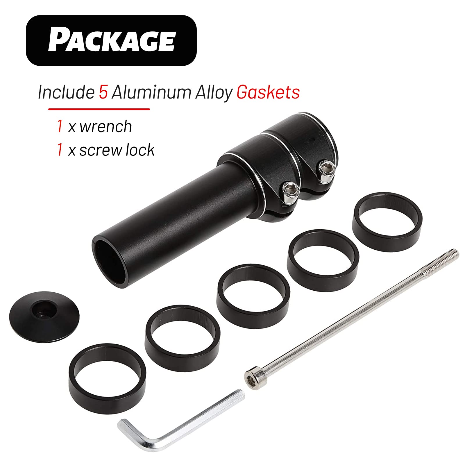 CYSKY Bici Attacco Manubrio Riser 180mm/210mm Forcella per Bici Manubrio per Bicicletta Raiser Adattatore per Testa in Lega di Alluminio Adatto per Mountain Bike, Bici da Strada, MTB, BMX (180mm