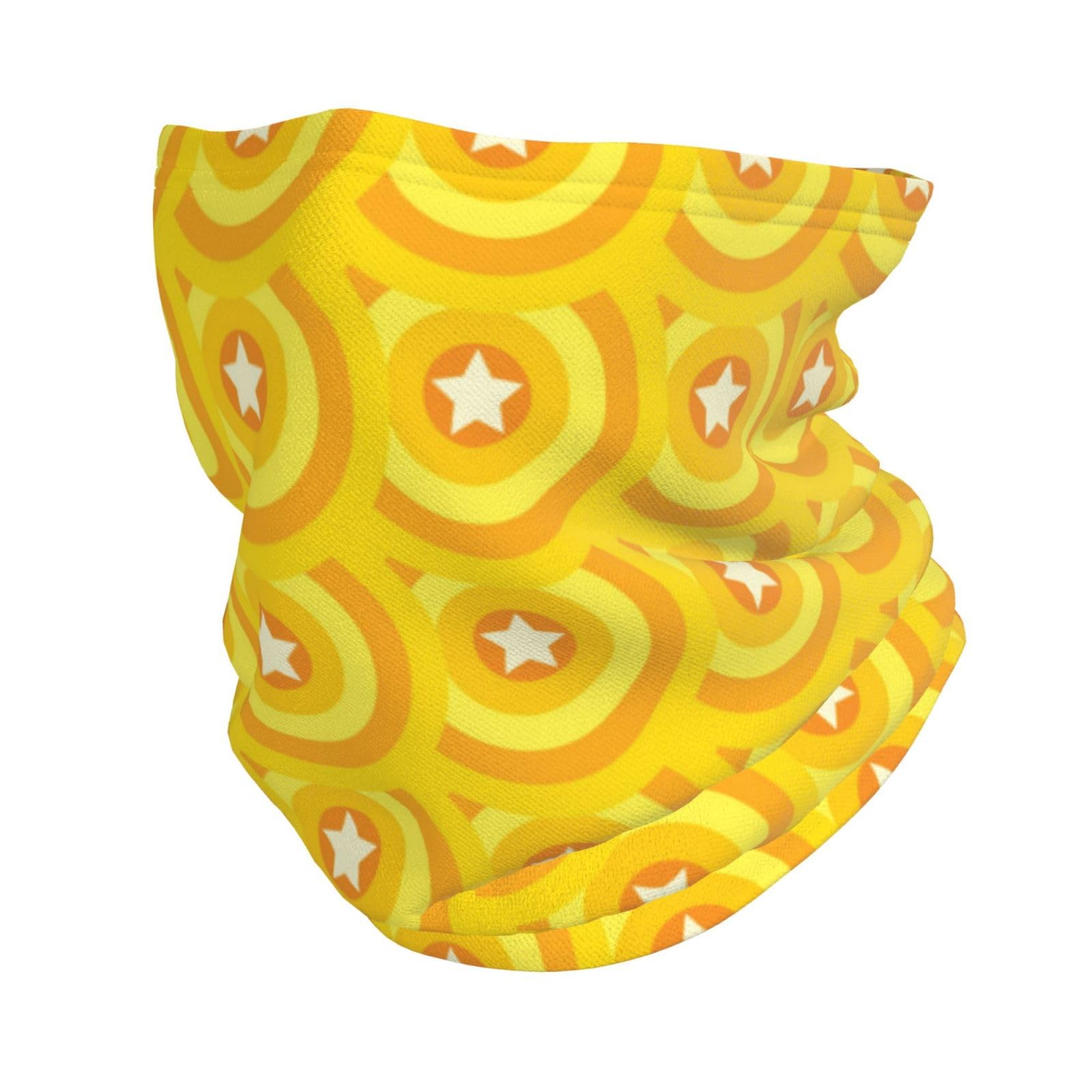 FAQRTIV Adjustable Neck Gaiter Star Orange Texture Neck Warmer Headband Neck Gaiter Head Wrap Headgear Face Mask Magic Scarf Bandana For Sports