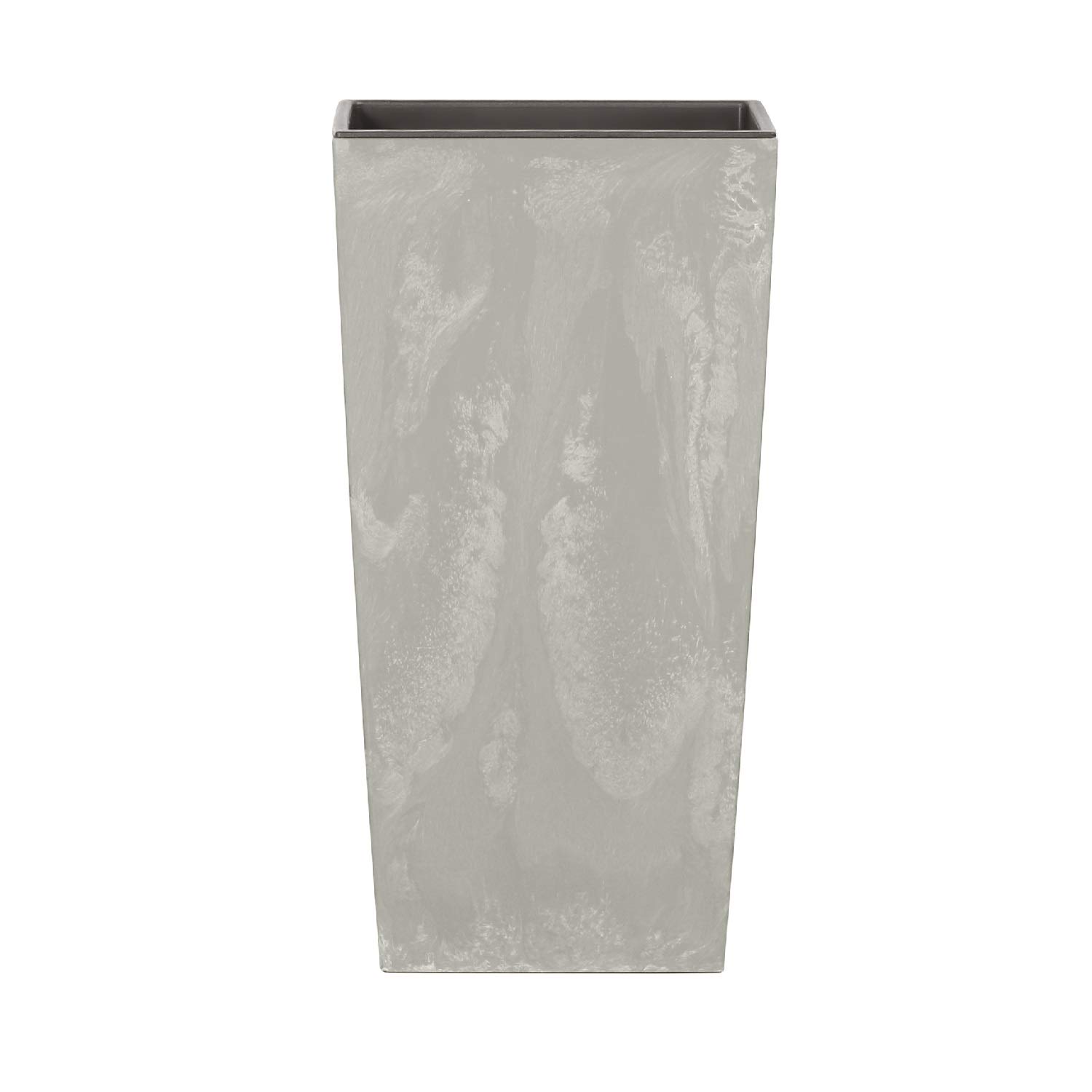Prosperplast Urbi Square Beton - Maceta jardinera de hormigón, diseño de hormigón, 2 en 1, incluye maceta de plástico cuadrada (325 mm)