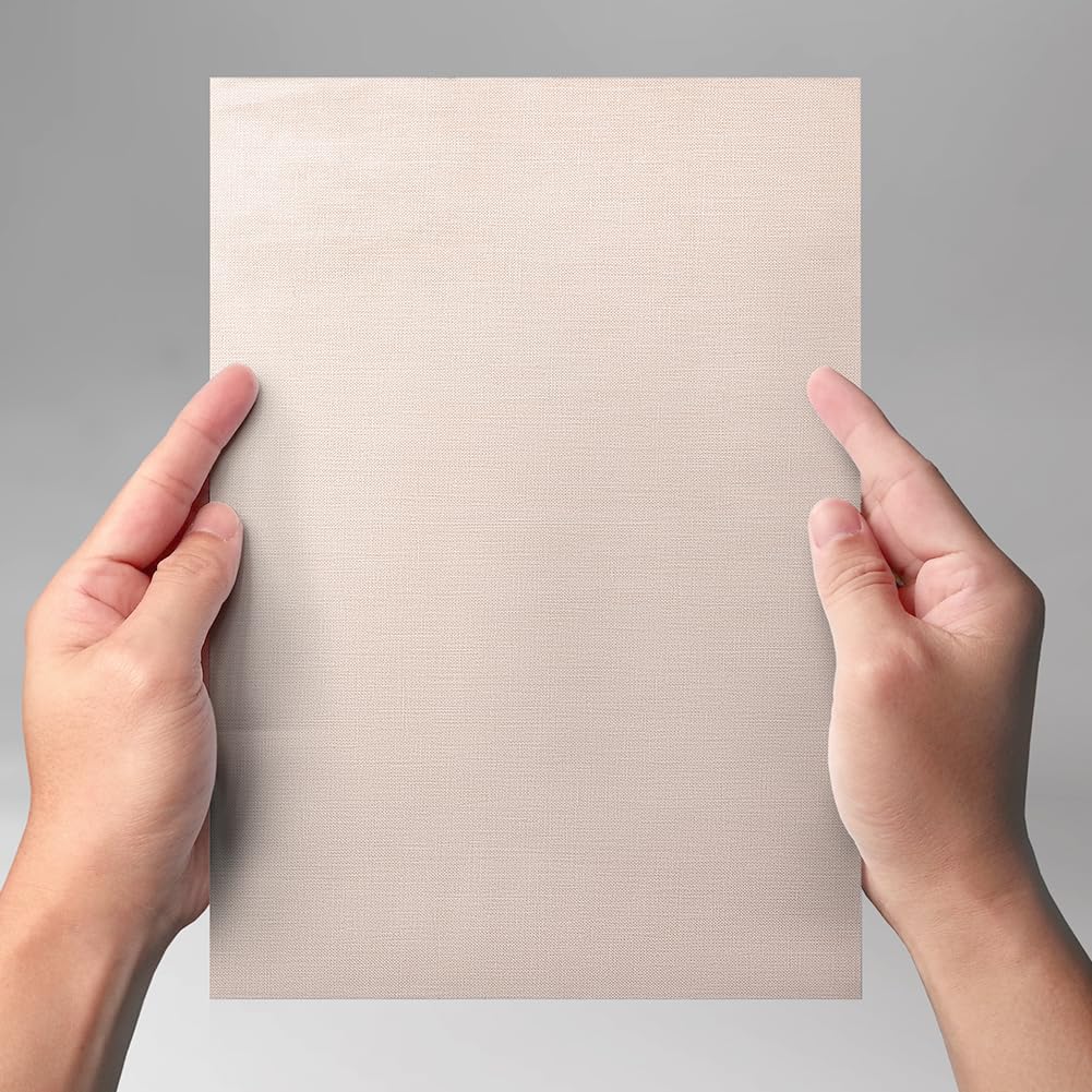 craspire Toile de Lin Couleur Biscuit Surface en Tissu Dos Papier 35 x 17 Pouces D'Épaisseur Idéale pour la Reliure de Livres Cahiers Albums Scrapbooking Archivage Bricolage Protection et Fournitures