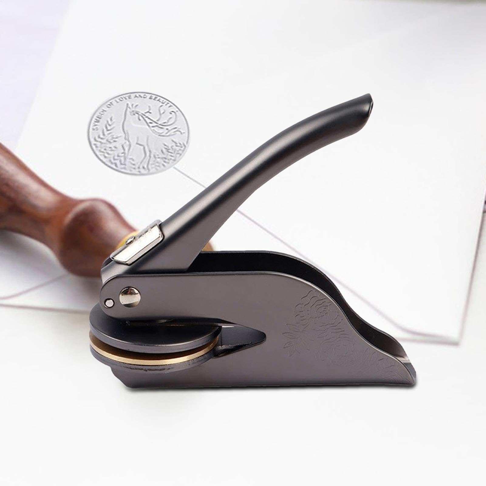 Embosser Stempel Siegelstempel Handprägung Persönliches Siegel | Bibliothekspräger für DIY Journals, Buchliebhaber, Bücher, Visitenkarten, Papier