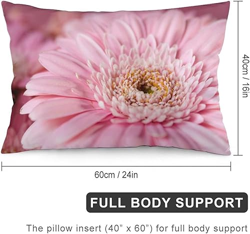 Miniatura 2 de Funda de almohada lumbar rosa con margaritas para exteriores, de 16 x 24 pulgadas, a la moda, con cremallera, diseño de impresión de doble cara para