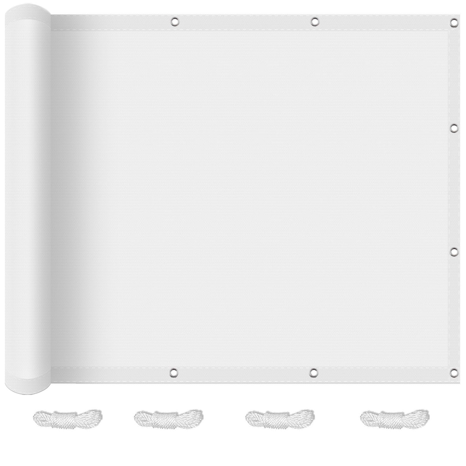 Voile d'ombrage imperméable et coupe-vent blanc pour jardin et terrasse