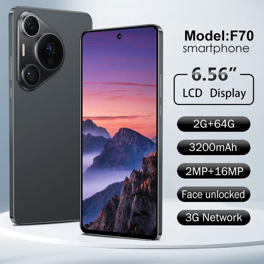 Miniatura 2 de Teléfonos celulares desbloqueados 2GB RAM+64GB ROM, 6.56inch HD Screen Teléfonos móviles, 3200mAh, Android 8.1 Smartphone 3G Network, 2MP +16MP