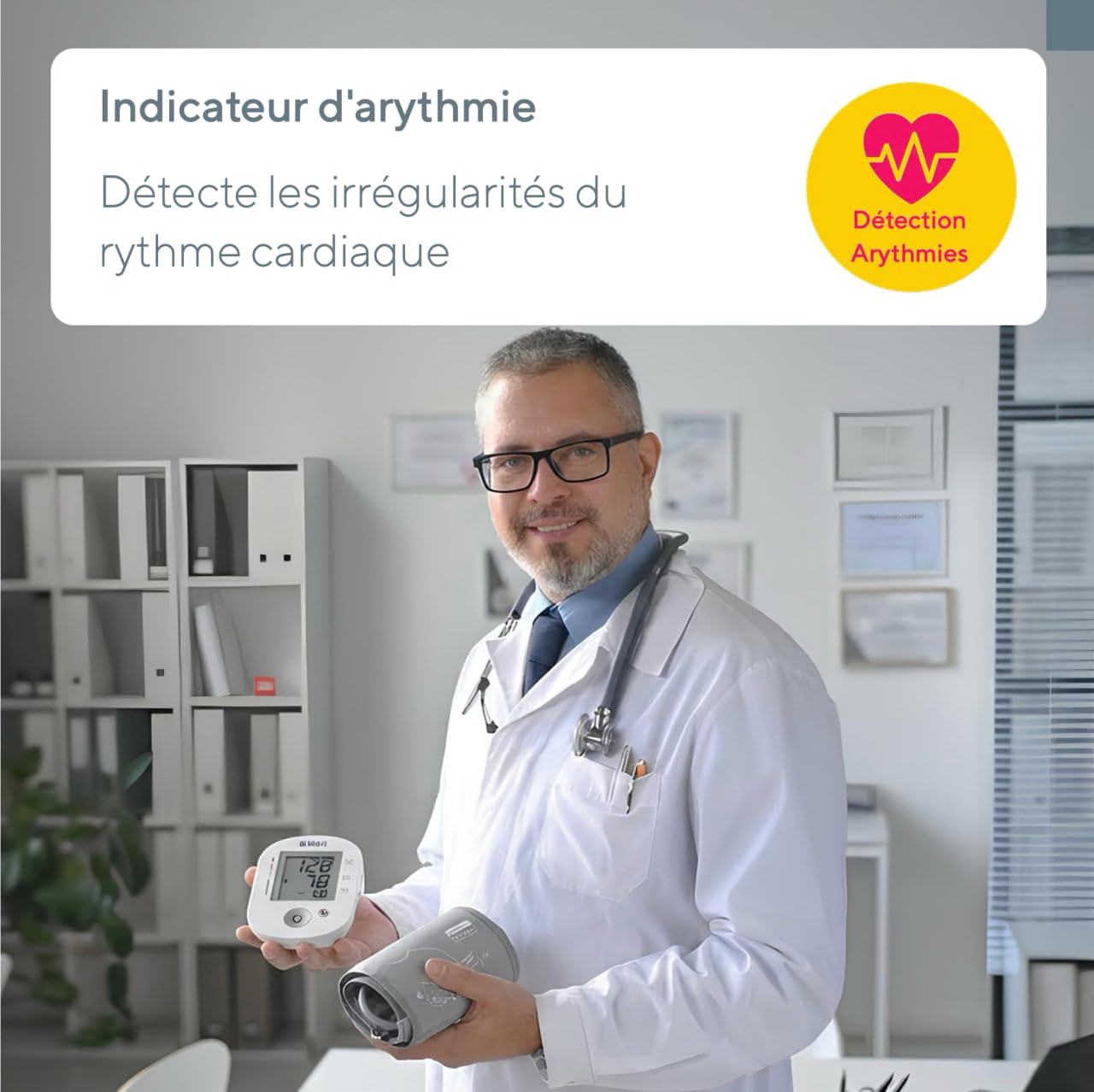 B.Well PRO-35 Tensiomètre automatique - Mesure tension, mémoire 30 valeurs | Qualité suisse et validation clinique • Détection de l'arythmie • Échelle couleur OMS - brassard anatomique M (22-32 cm)