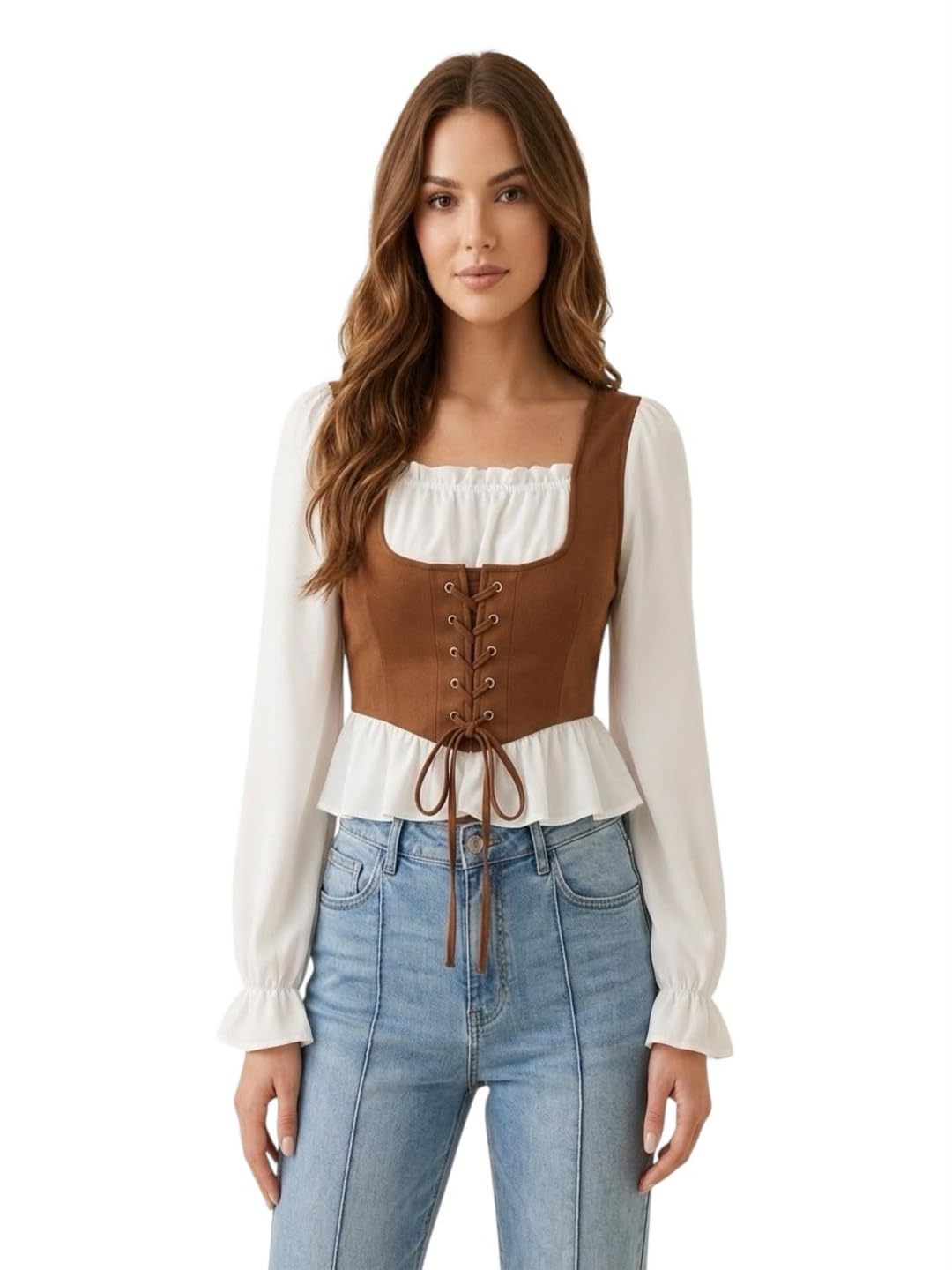 Women's Western Corset Lace-Up Top-picture-12