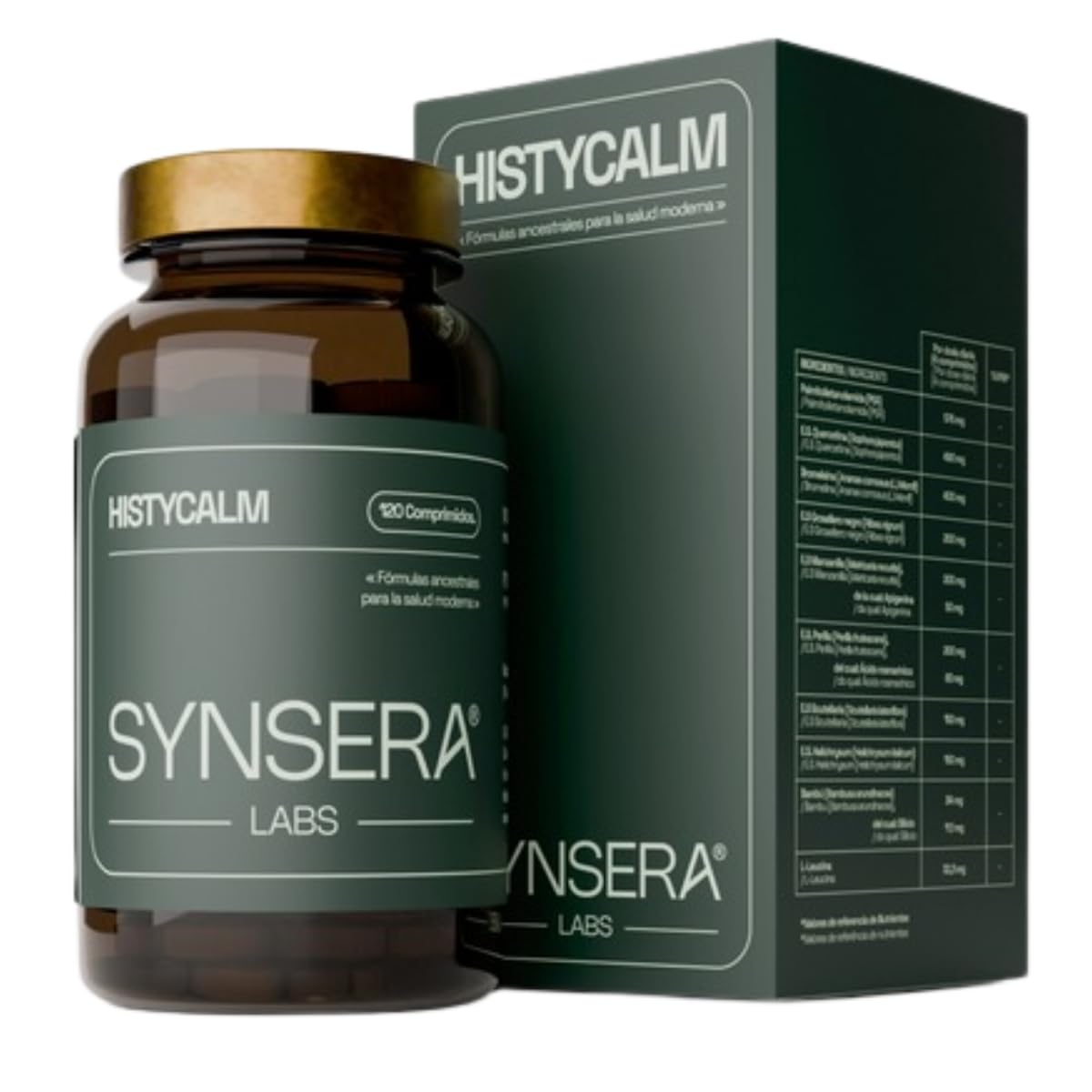 SYNSERA - Antihistamínico Natural con Quercetina, Bromelaína, PEA, Perilla, Scutellaria, Helichrysum - Apoyo Respiratorio y Respuesta Histamínica - Alergia Primaveral - Sin Somnolencia - 120 compr.