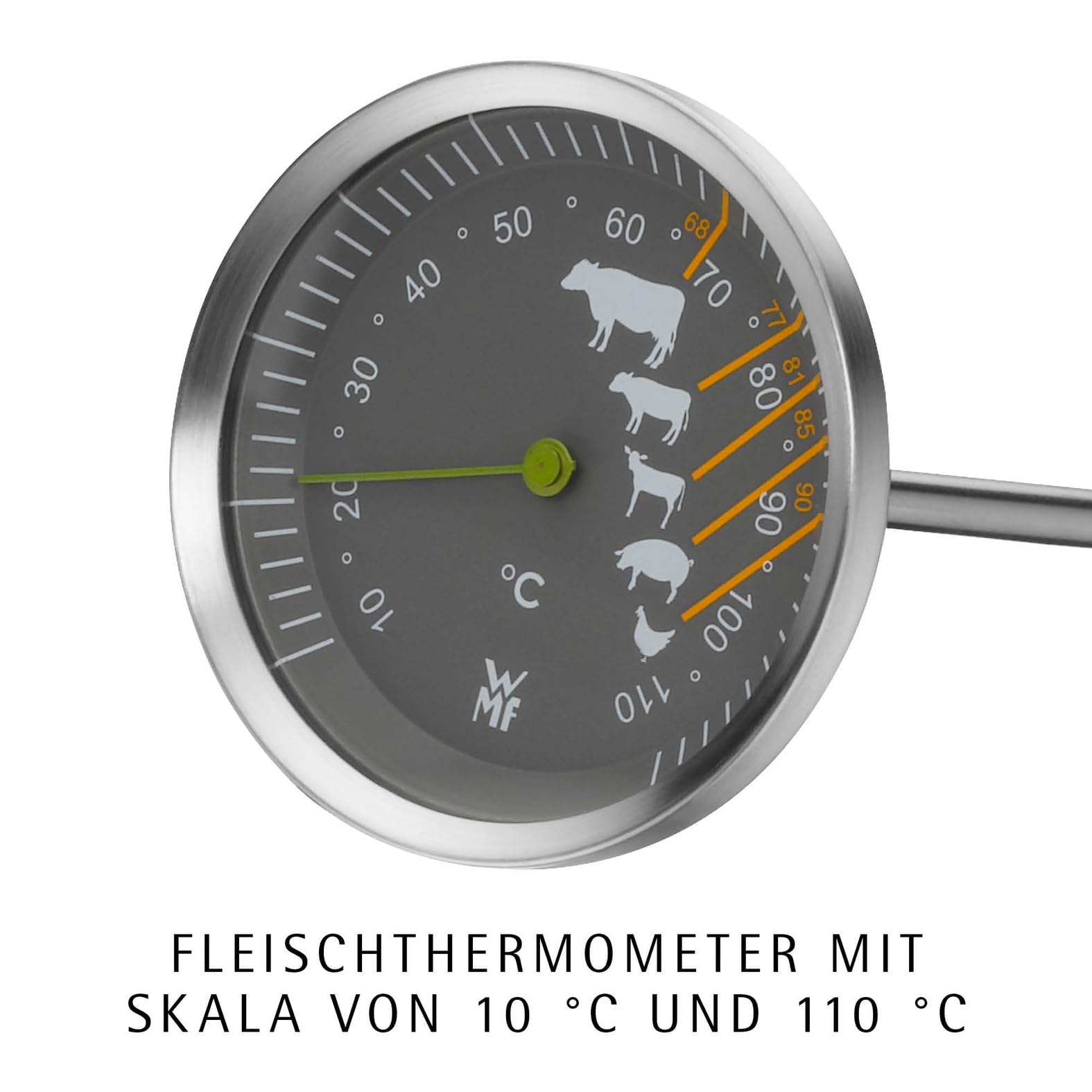 WMF Bräter mit Deckel backofengeeignet, 8,5l, Bräter Induktion, Cromargan Edelstahl, Induktionsdeckel, Bratenthermometer, 41x28,5x18cm
