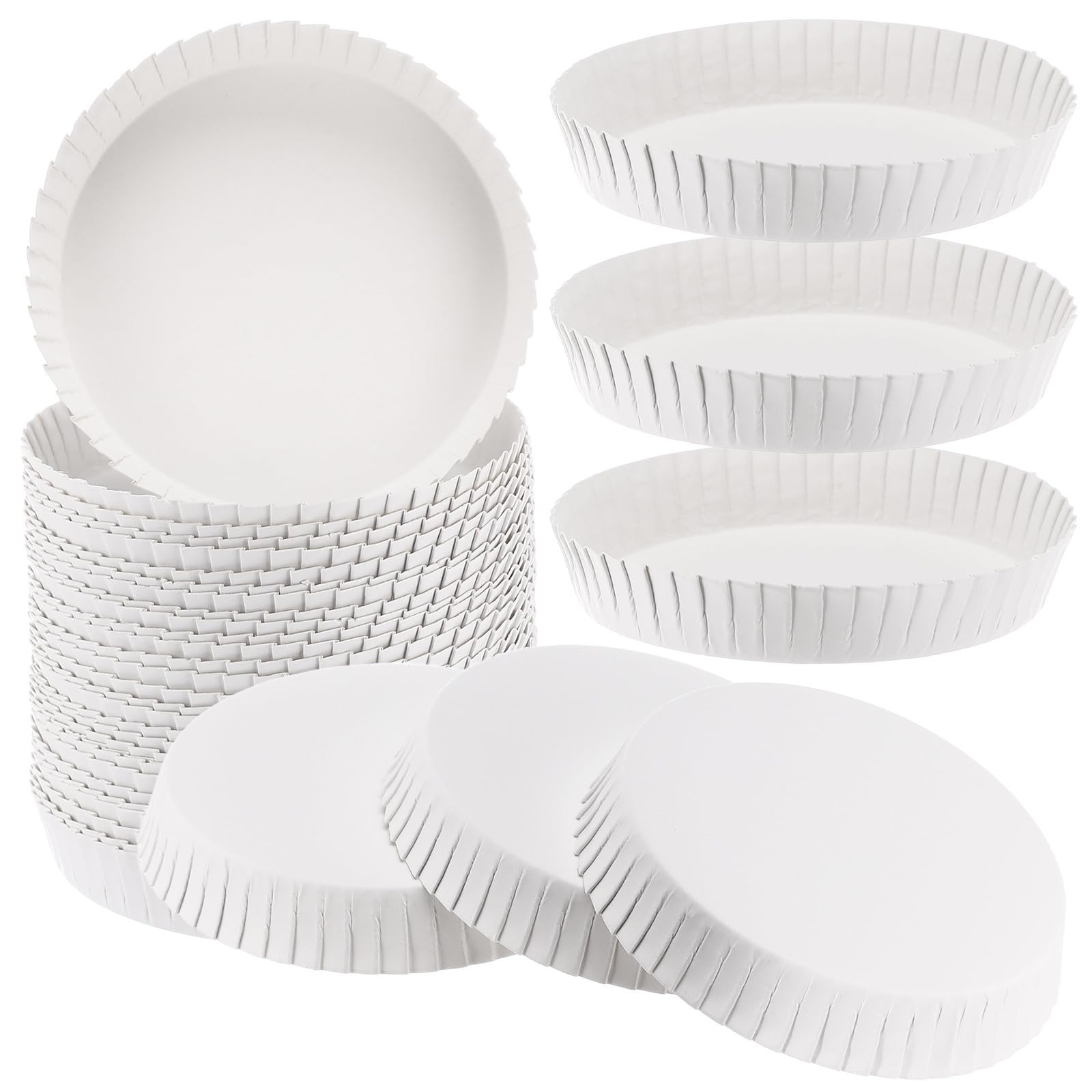 COOPHYA 100pcs Disposable Paper Glass Covers for Cups and Glasses, White Disposable Drink Lids Protect Beverages, for Inns and Tea Houses, 7.5cm Eco-friendly Cup Covers