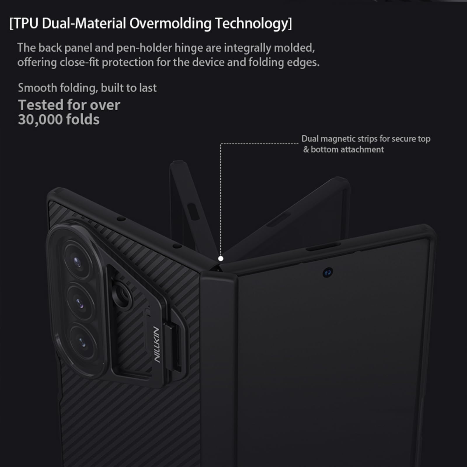 Funda para teléfono móvil magnética para Galaxy Z Fold 7, diseño Camshield, protección de cámara, funda plegable con soporte, con bolígrafo, para 7