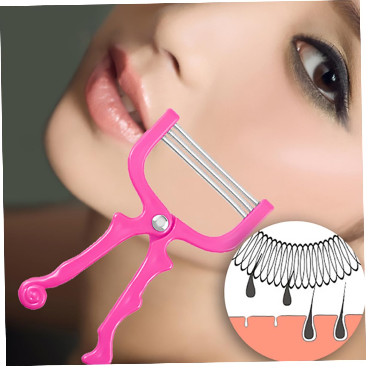 FRCOLOR Facial Hair Remover for Women Hair Removal Tool Painless Epilators Portable for Cheeks Lips Random Color
