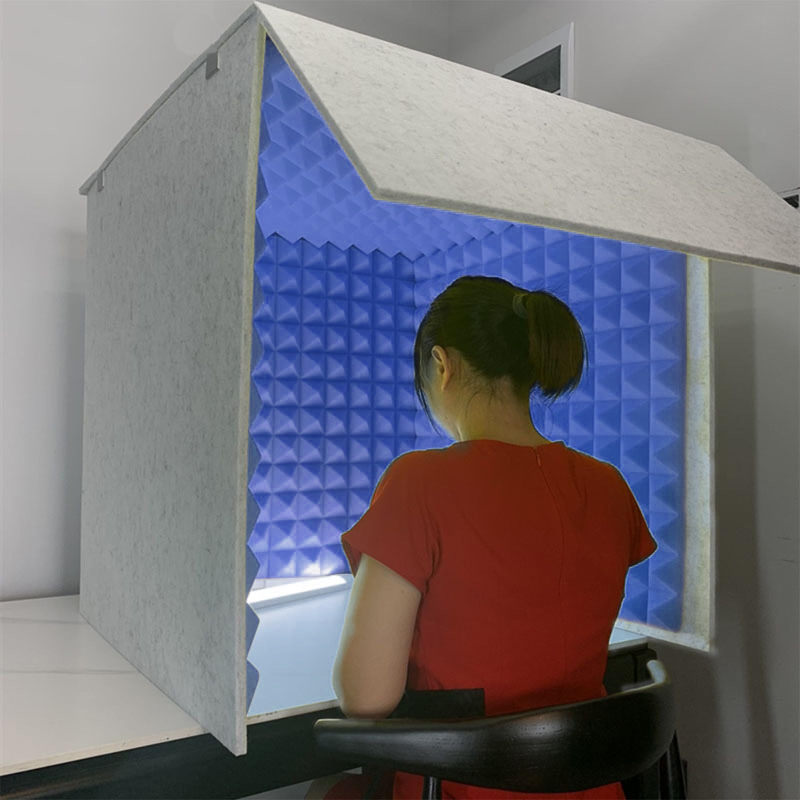 WORDFUN Portable Vocal Booth for Recording, Portable Sound Recording Shield Box, Sound Isolation Booth Room, Desktop Soundproof Cover, for Recording Studio, Podcasts, Singing, and Broadcasting