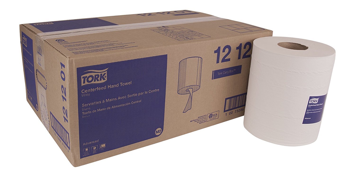 TorkBasic Centerfeed Paper Wiper White M2, High Absorbency, 6 x 600 Sheets, 121201ECOLOGOECOLOGO