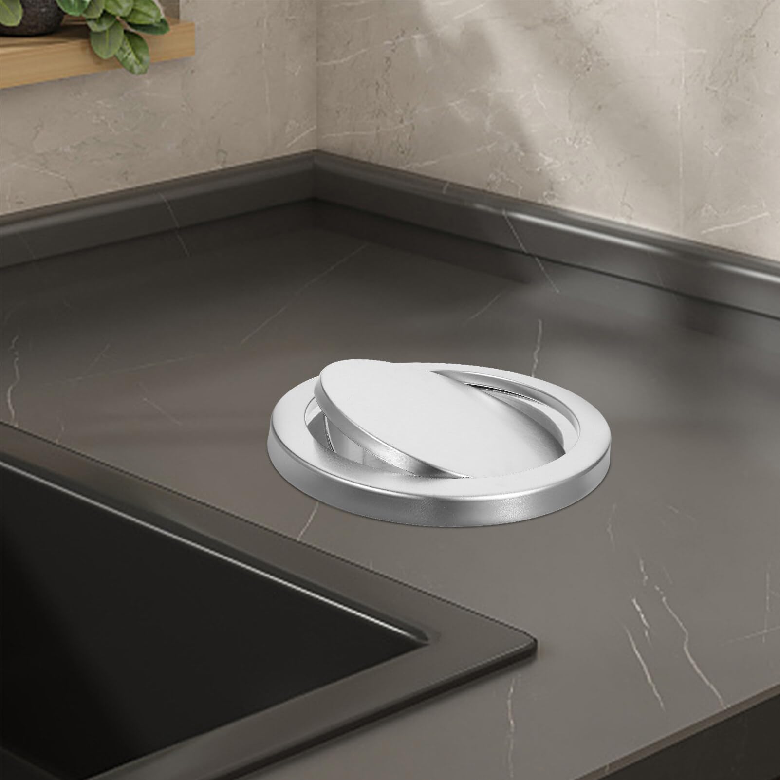 Couvercle Basculant En Acier Inoxydable Pour Poubelle 30 Cm Résistant Aux Intempéries Accessoire Remplacement Pour Poubelle De Cuisine Et Lieux Publics