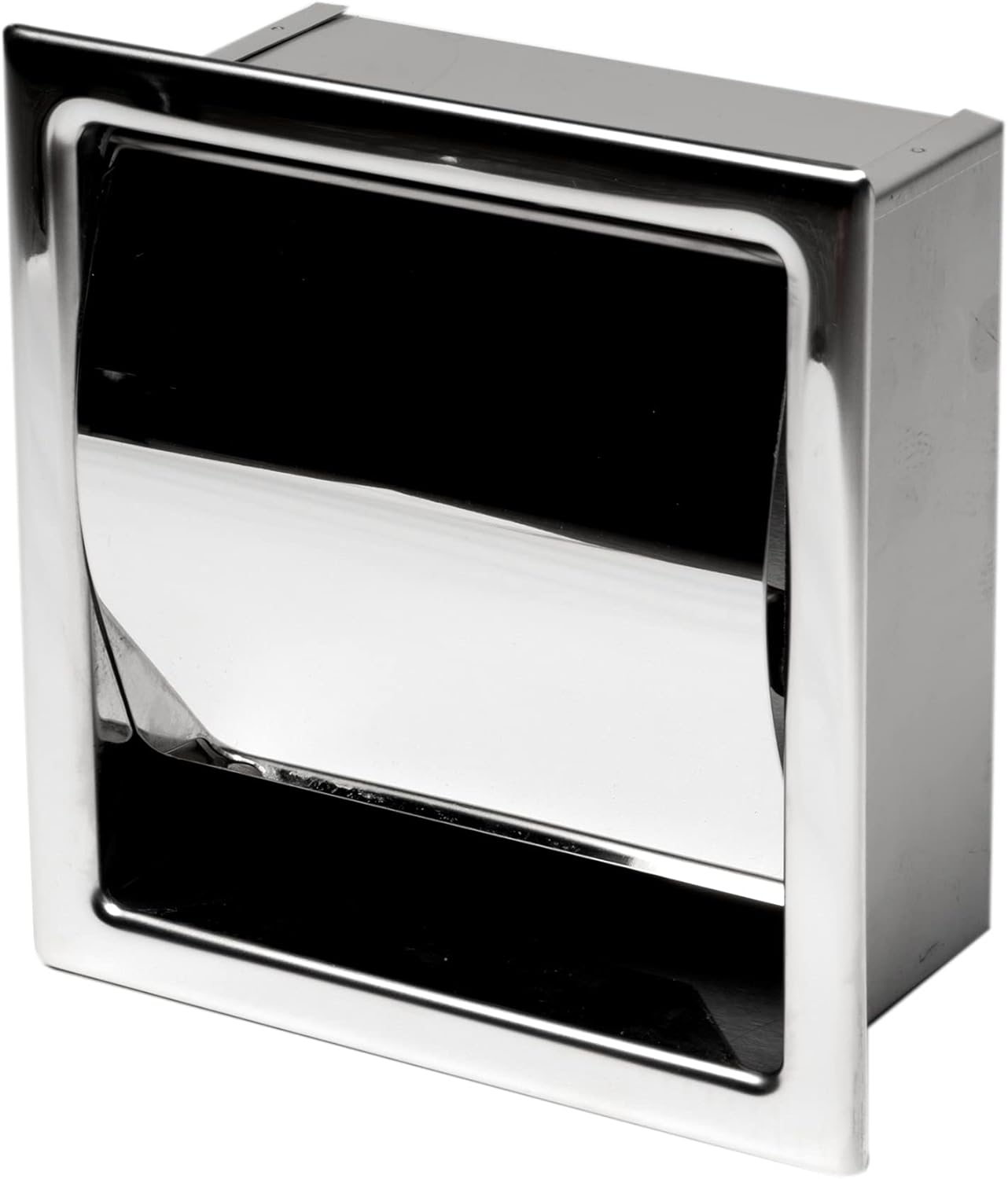 ALFI brand ABTP77-PSS Polished Stainless Steel Recessed Toilet Paper Holder with Cover