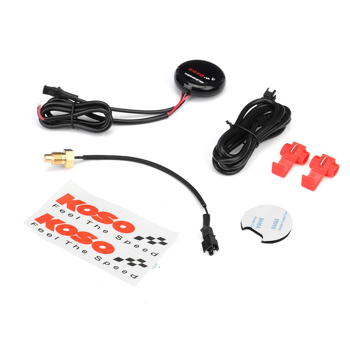 YONGYAO Temperatura dell'Acqua Universale per Moto Termometro Calibro di plastica Digitale Display DC 12V-Blu