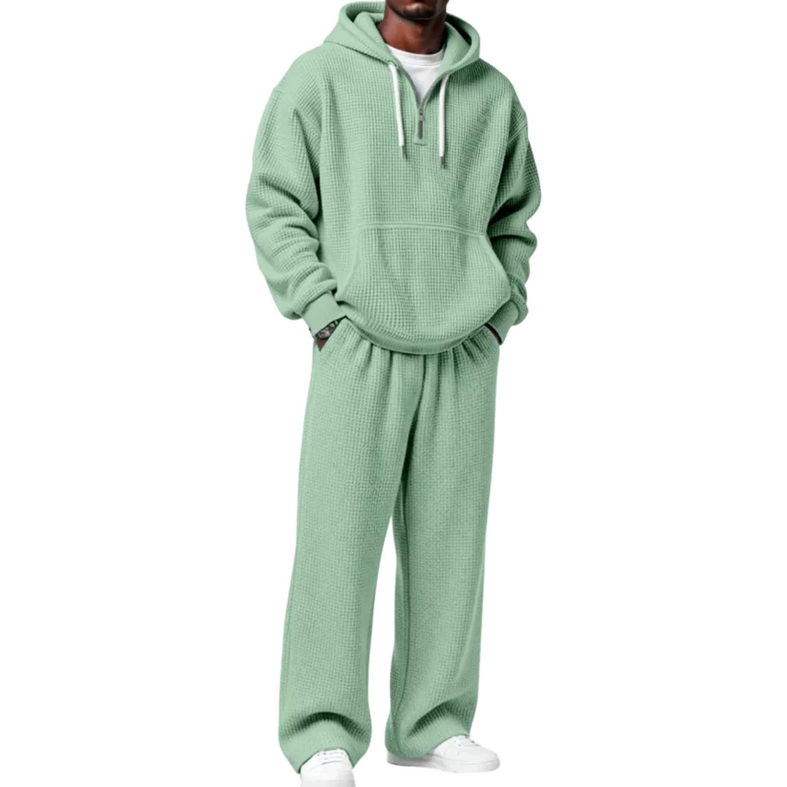 Tuta Uomo Completa con Cappuccio,Giacca da Lavoro Moderna in Due Pezzi con Pantaloni per Eventi Formali e Abbigliamento