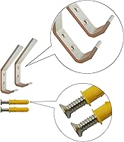 Vista 2 de Deloky 4 Pack Motorcycle Helmet Holder Hook -Jacket Bags Wall Mount Cloth Display Rack Hook with Mounting Screws (4pcs Hook+ 8pcs Screws)