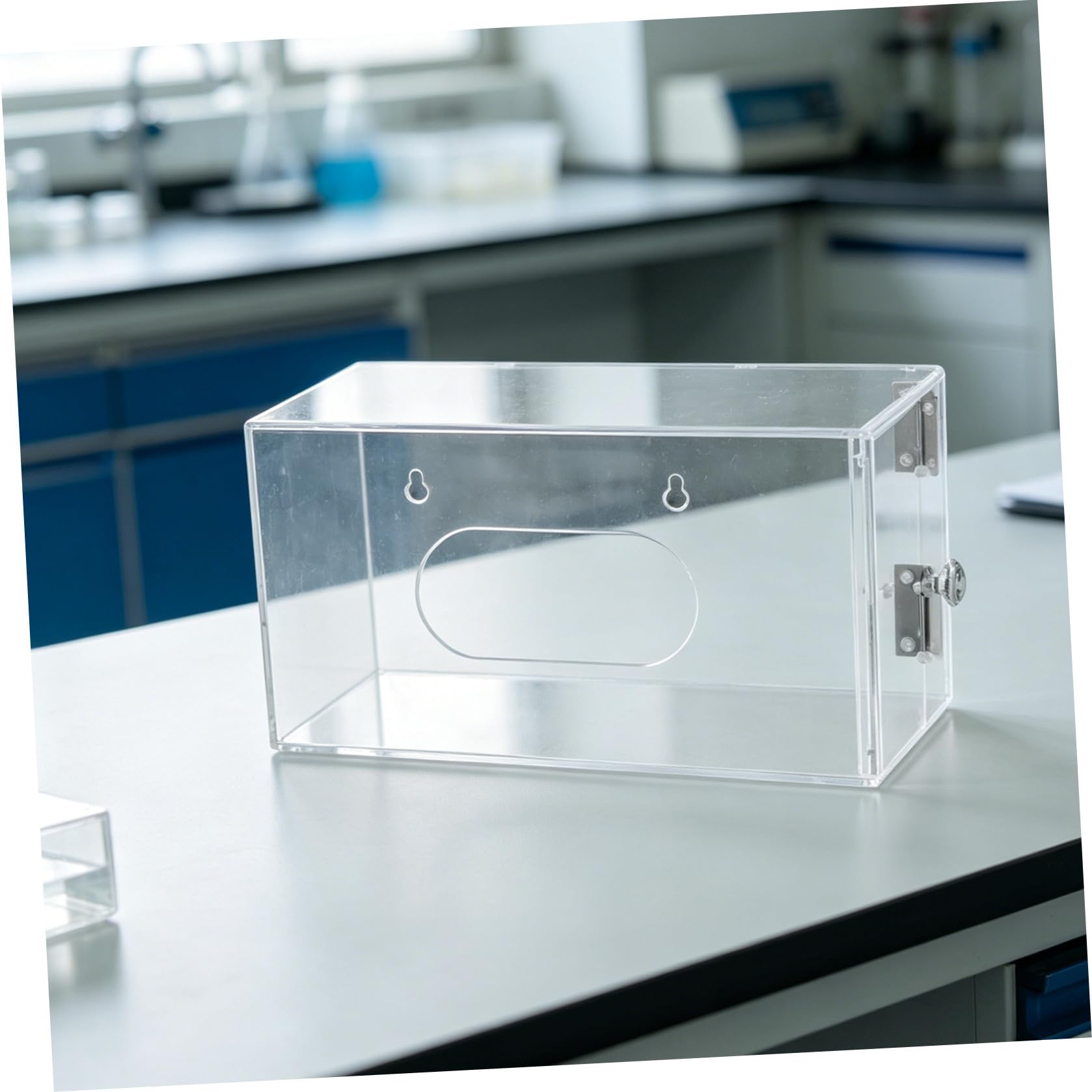 Amosfun Dispenser da Parete in Acrilico Trasparente per Mascherine e Guanti Erogazione Controllata e Facile Visibilità per Cliniche e Scuole