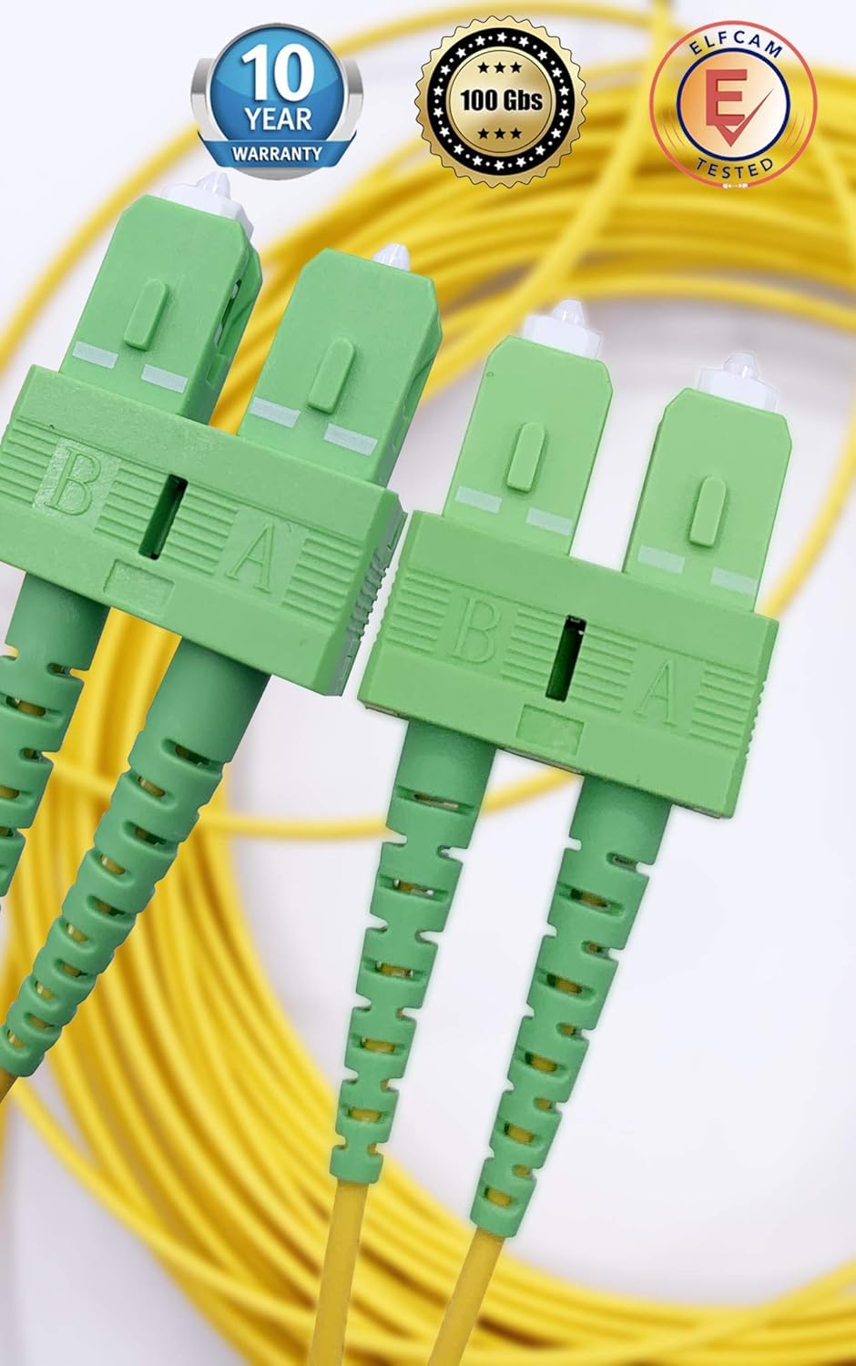 Elfcam® - Cavo Fibra Ottica SC/APC per SC/APC Monomodale Duplex 9/125um OS2 LSZH (1M)
