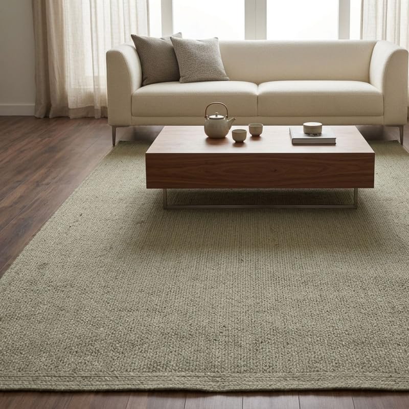 Image of Reversible Rectangular 3' x 5' Feet (36x60 Inch - Handcrafted 100% Pure Cotton Braided Area Rug - Reversible, Decorative Carpet for Living Room, Bedroom, and Entryway(Beige Cotton)