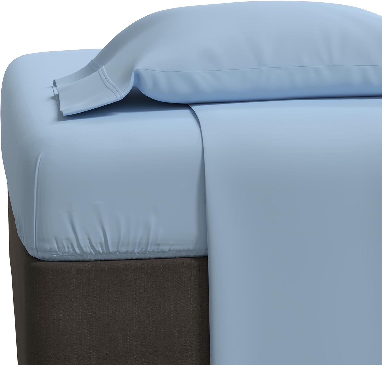 Color Sense 100 Cotton Flannel Sheets Set King Size Blue, Warm, Cozy and Breathable