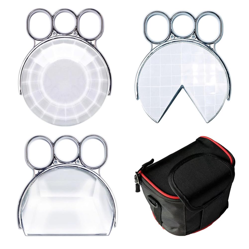 SUZLAZYR Handheld Kaleidoscope Glass Prism Filter, 3 Pcs Special Effects Filter Prism Glass Lens, Multi Refraction, Variable Number of Photographic Subjects, with Storage Bag, for Camera Lens