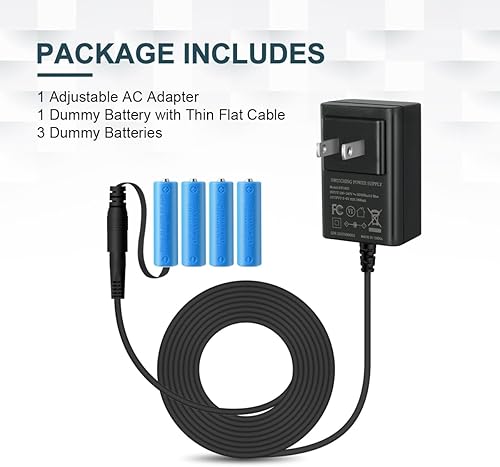 Miniatura 7 de Lenink Adaptador de fuente de alimentación de CA ajustable para 2 pilas AA 3 AA 4 AA, adaptador de repuesto de batería AA para luces LED,