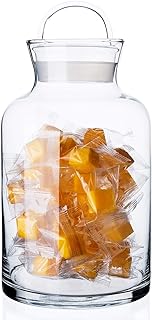 Diamond Star Glass Jar with Lid Home Decorative Candy Jar Kitchen Food Storage Containers (66 oz)