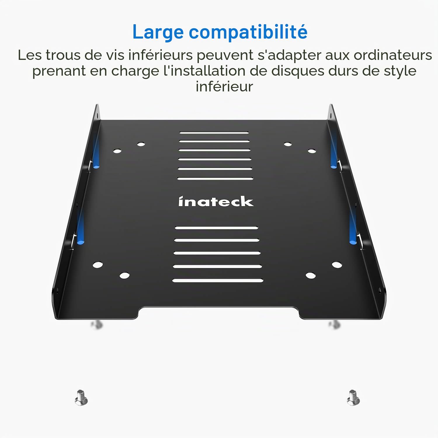 Inateck Cadre de Montage pour HDD/SSD de 2,5 Pouces, 2,5” HDD/SSD vers 3,5” Disque dur Interne, Câble SATA et Câble d’alimentation Inclus (SA04002)