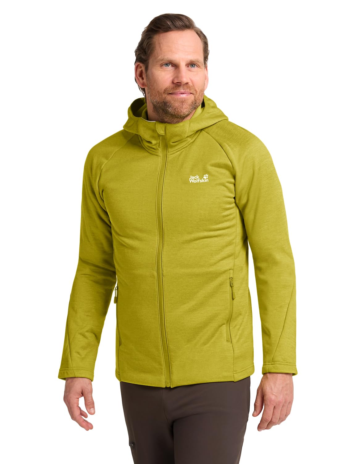 Jack Wolfskin Herren Peak District Hooded Fz M, Chartreuse, XL EU