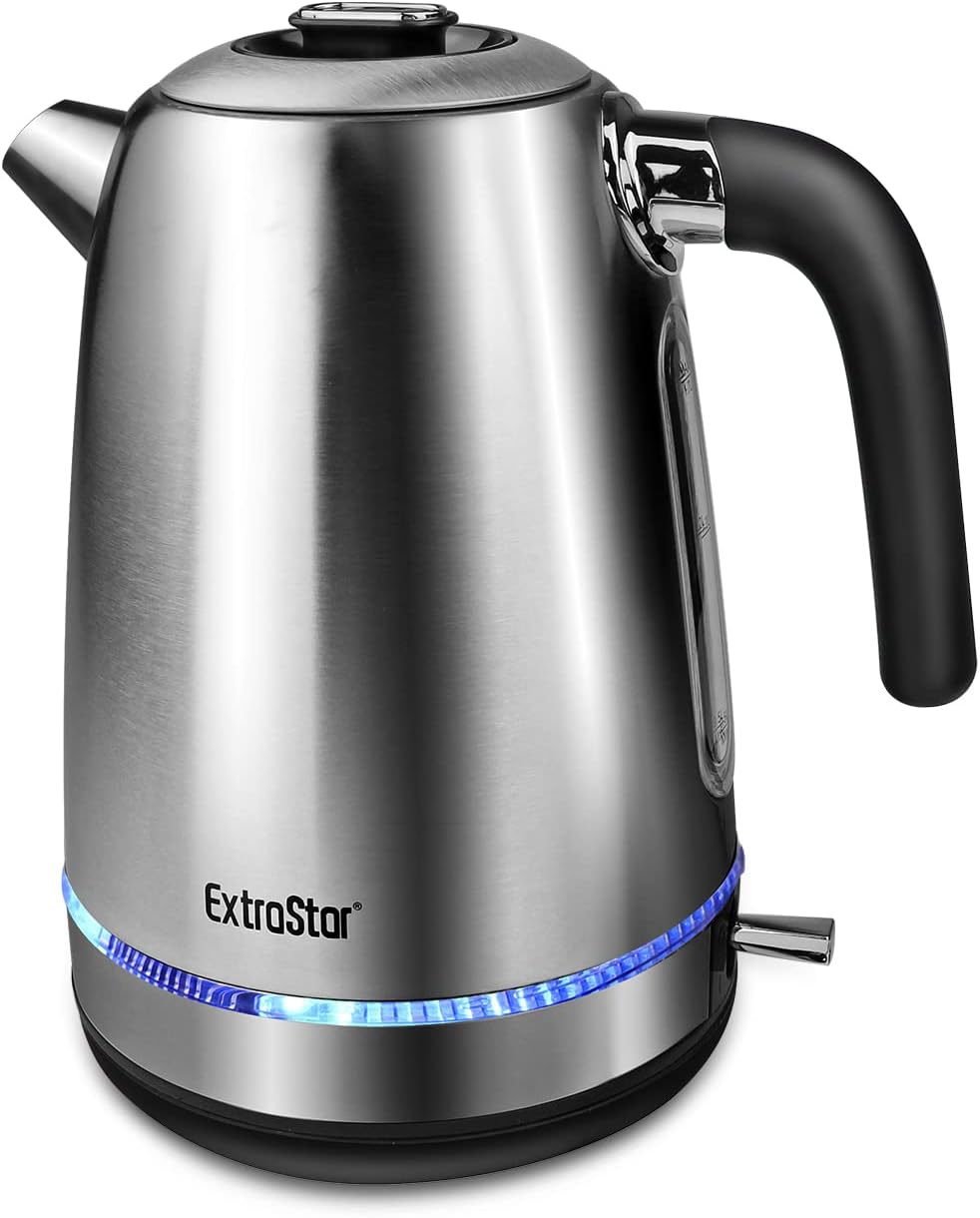 ExtraStar 1.7 Litre Fast Boil Electric Kettle, 25003000W Brushed