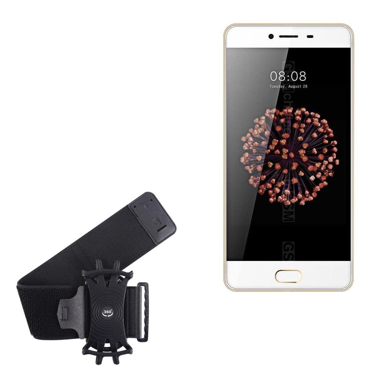 BoxWave Holster Compatible with Kenxinda S8 - ActiveStretch Sport Armband, Adjustable Armband for Workout and Running - Jet Black