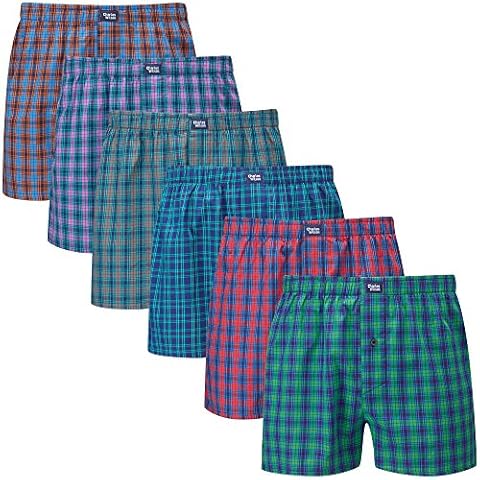 Charles Wilson 6 Pack Woven Boxer Shorts (Large, Multi Check 51) Cover