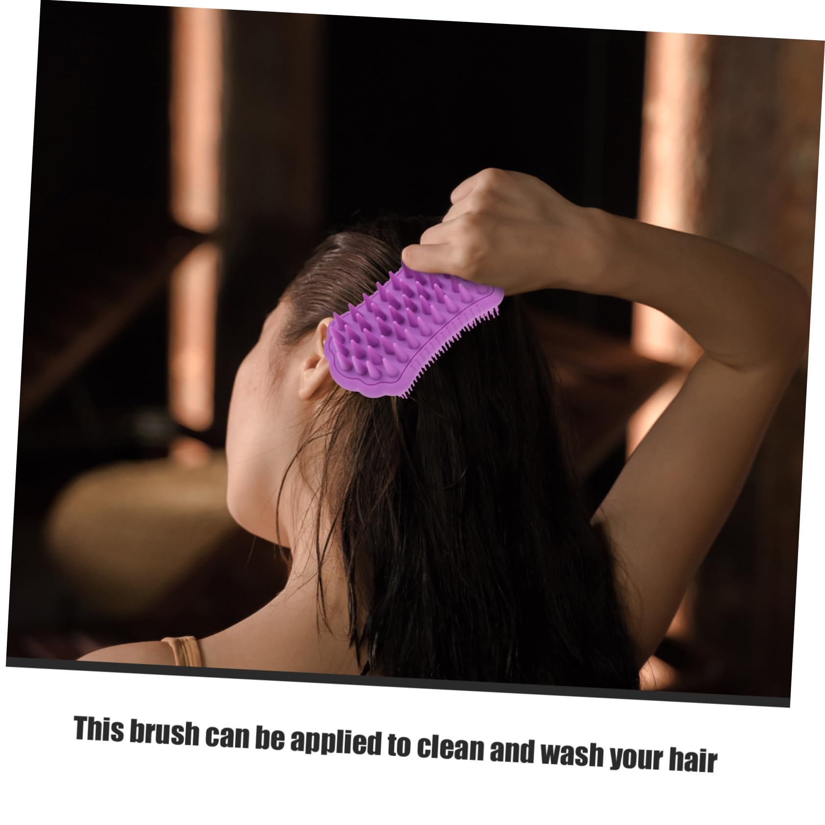3 Stück Silikon Shampoo Kamm Haarbürste Haarbürste Haar Kopfhaut Schrubber Kopfhaut Haar Kopfmassage Waschborsten Körper Badewerkzeug Silikon Dusch Schrubber Luffa Lila