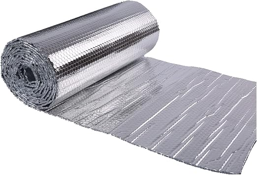 Foil Insulation Roll,Bubble Foil Insulation Roll, Radiator Reflector Foil Bubble Foil Insulation Double Aluminium Wrap Foil Insulation Roll Radiator Insulation Foil1X5M/3.2X16.4FT