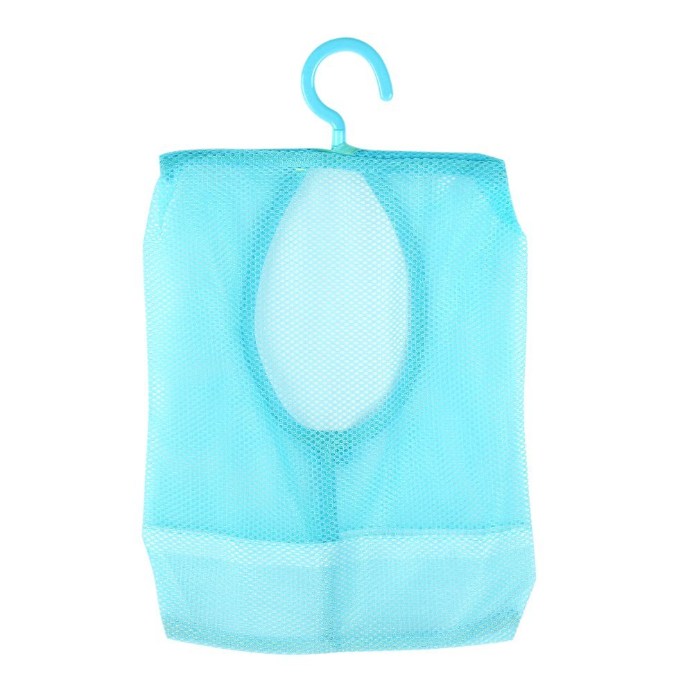 Blue Mesh Bags With Hooks Bathroom Shower Storage Bag Toiletry Makeup Cosmetic