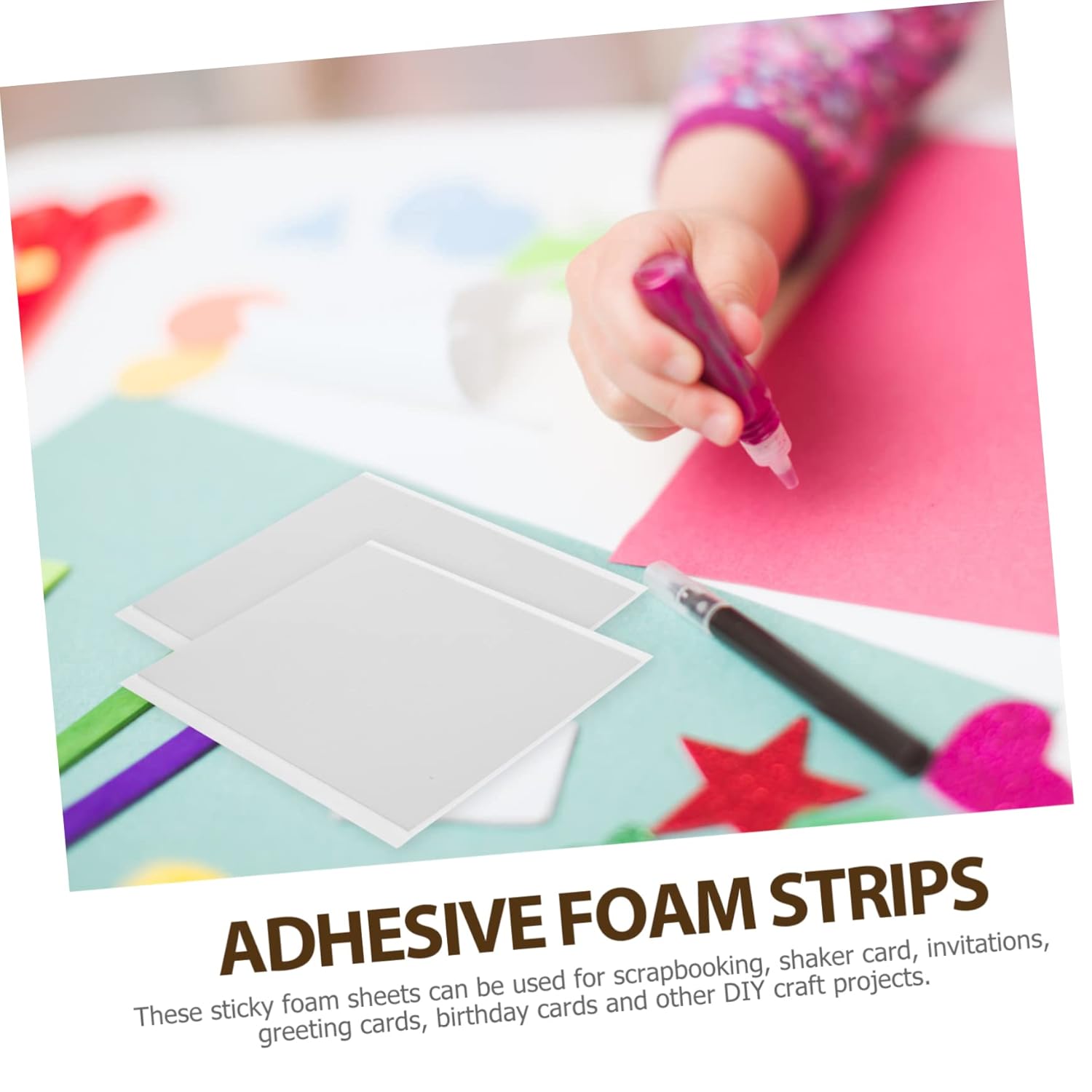 30sheets Double Sided Foam Tape Strips for Scrapbooking Crafts and Home Decor High Adhesion Versatile Sticky Foam Sheets