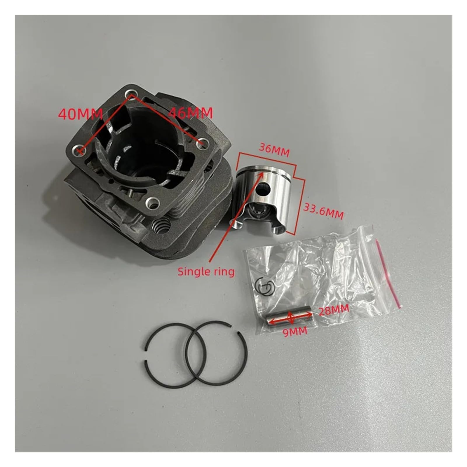 Piezas universales for cortacésped, Kit de Anillo pistón Cilindro 36MM for SRM-336ES SRM-337ES SRM-336 SRM-337 RM336 desbrozadora