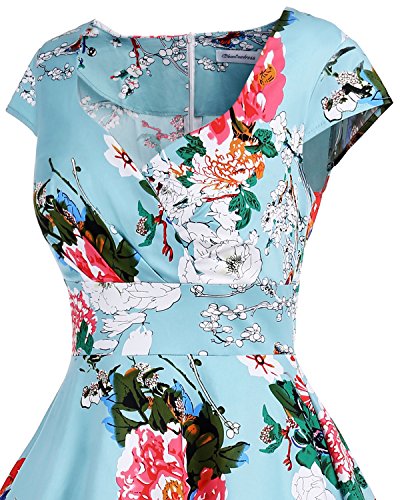 image for Bbonlinedress Women Vintage Floral Summer Short 1950s Retro Cocktail P