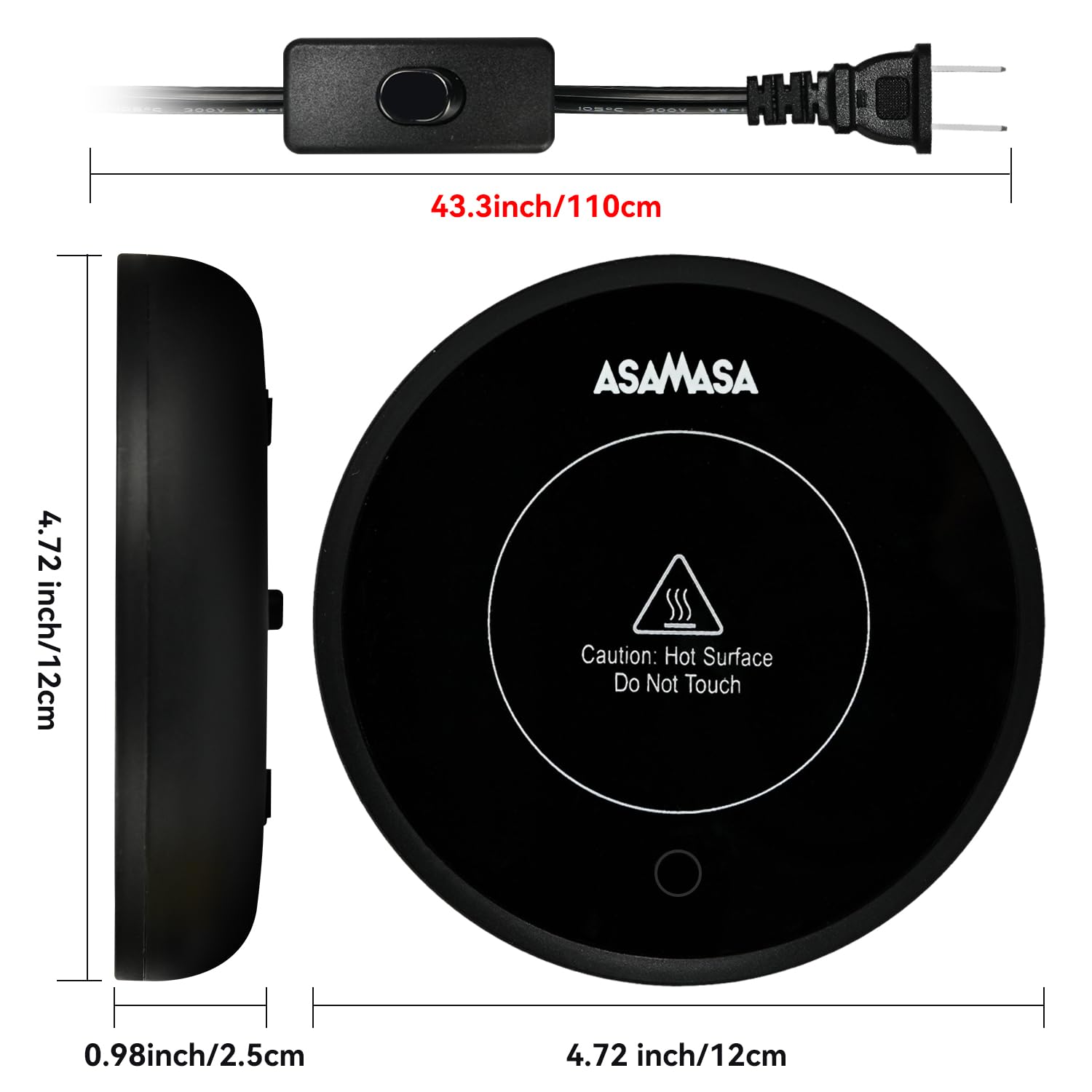 ASAMASA Smart Coffee mug Warmer, Candle Warmer?With Gravity Switch Auto Shut-On/Off, Keep the drink at a pleasant t temperature, Safely and evenly release the aroma Without a Flame, A thoughtful gift.